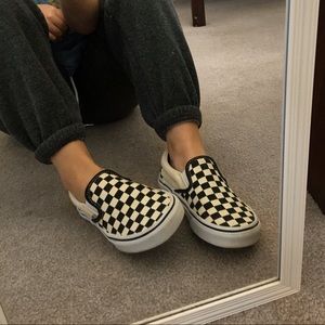 Checkerboard Slip On Vans